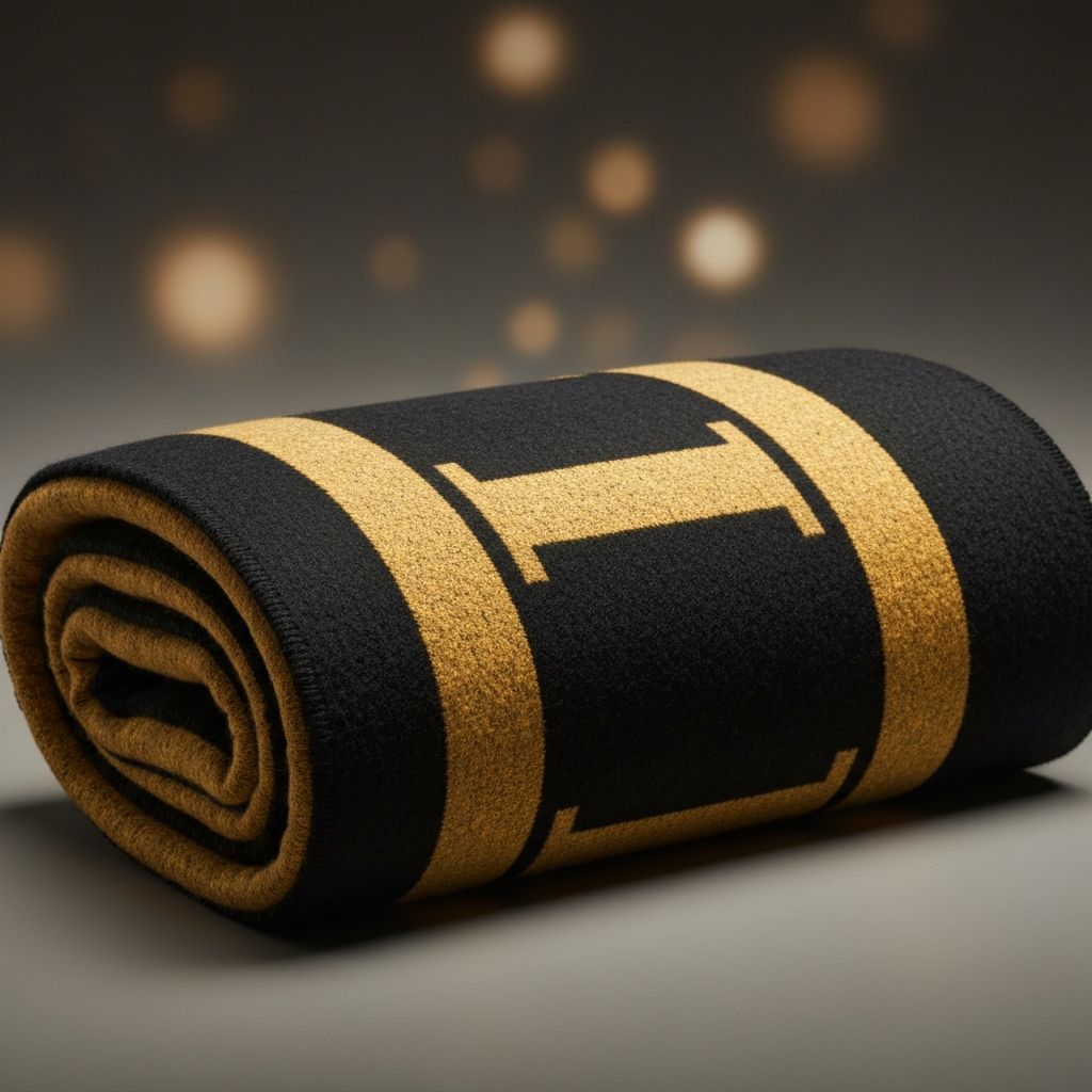 Avalon Throw Blanket - Black/Gold