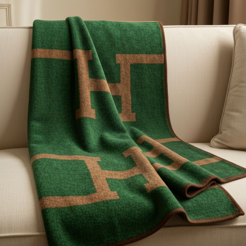Avalon Throw Blanket - Green/Brown